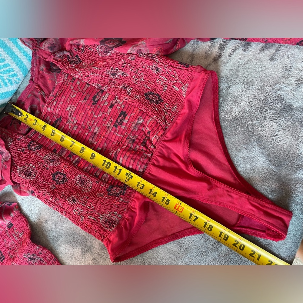 XS/Free people Floral Red Women's Top - Picture 13 of 16